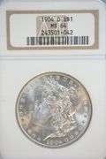 Blazing near Gem BU 1904-O Morgan Silver Dollar. NGC MS64