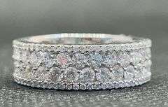 3.03 CARATS T.W. DOUBLE ROW ROUND BRILLIANT ETERNITY BAND WITH MICRO PAVÉ