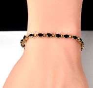Elegant 14K Yellow Gold Blue Sapphire Gemstone Bracelet