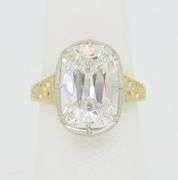 Certified Rare 5.51CT Antique Cushion Cut Diamond Ring