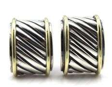 David Yurman 2 tone Cigar earrings