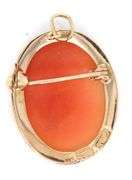 14kt Yellow gold Cameo brooch pendant