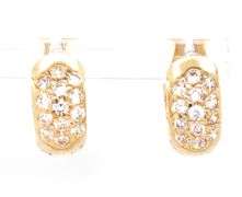 14kt Yellow gold Pave CZ huggies