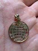 10k Yellow Gold Globe World Earth Pendant