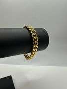 Strong 30 Gram 14 Kt Gold Plated Concave Cuban Link Bracelet