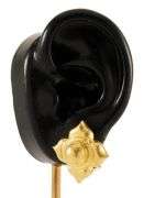 Elizabeth Locke Hammer Finish Quatrefoil Dome Convertible Earrings in 19K