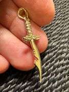 10k Yellow Gold Dagger Sword Knife Pendant