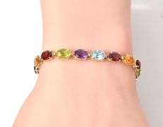 Amazing 14K Yellow Gold Multi-Gemstone Bracelet