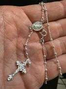 Sterling Silver 925 18" Rosary Necklace