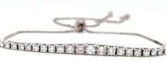 14kt White gold lab grown diamond graduated bracelet