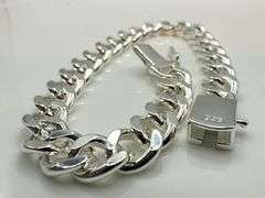 Sharp 18.3 Gram .925 Sterling Silver Plated Cuban Link Bracelet