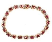 Nice 14K YG Ruby and Diamond Bracelet