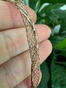Sterling Silver 925 Rose Gold Plated Net Wrap Italian 8" Bracelet