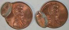 2 Dramatic Nearly identical Double Struck Off-Center Lincoln Cent Errors . Gem BU