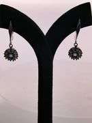 CERTIFIED 18K WHITE GOLD DIAMOND AND SAPPHIRE EARRINGS