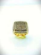 Men's Bold 14 Kt Gold Plate 7.25 Cttw Lab Simulated Diamond Ring