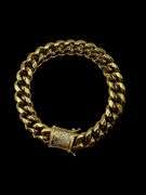 Huge 72 Gram Yellow Gold Plate Cuban Curb Link Bracelet