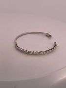 CERTIFIED 14K WHITE GOLD DIAMOND BANGLE BRACELET