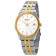 Seiko Essentials Men’s Two-Tone Stainless Steel White Dial Quartz Watch – 40mm