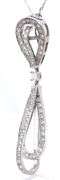 18kt White gold 1ctw pave diamond double knotted teardrop pendant on chain