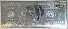 Prooflike Year 2000 $100 Bill Facsimile 4 Troy Oz pure .999 fine Silver
