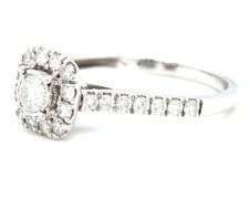 Sweet 10K WG Halo Mounted Diamond Ring