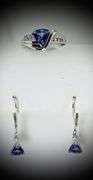 Stunning 14K White Gold Trillion-Cut Tanzanite Suite