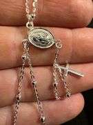Sterling Silver 925 Italian Rosary 18" Necklace