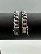 Stunning 18.4 Gram .925 Sterling Silver Plated Cuban Link Bracelet