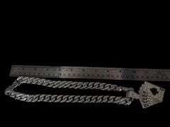 Dazzling Huge 163.9 Gram 14 Kt White Gold Plate Royal Flush Necklace Pendant