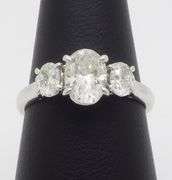 Classic Three Stone Diamond Ring in 18k White Gold