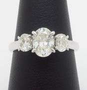 Classic Three Stone Diamond Ring in 18k White Gold