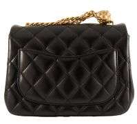 Chanel, Black Lambskin, Mini Sweet Camellia Flap Shoulder Bag
