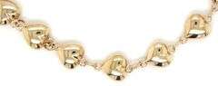 14kt Yellow gold puffed heart station link bracelet