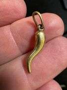 10K Yellow Gold Italian Horn Amulet Pendant