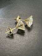 BRAND NEW 2.00 CARATS LAB GROWN DIAMOND STUDS. 14K YELLOW GOLD