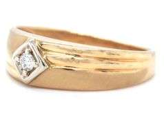 Tasteful Man's 14K YG Ring with Diamond Accent