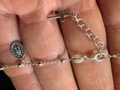 Sterling Silver 925 Italian Rosary Bracelet 7 Inch + 1 Inch Extension