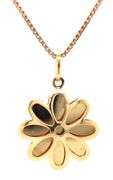 Unusual 14K YG Snowflake Pendant on Necklace