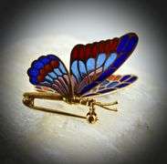 Enchanting 18K Plique a Jour Butterfly Brooch