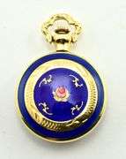 Wonderful 18K Pendant Watch with Enameling