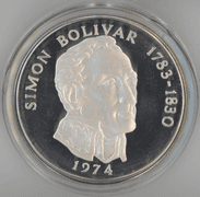 Gem Cameo Proof Large 1974 Panama 20 Balboas Silver Piece. Box/COA