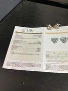 CERTIFIED 18K GOLD DIAMOND AND SAPPHIRE EARRINGS