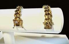 Huge 64 Gram 14 Kt Yellow Gold Plate Cuban Curb Link Bracelet