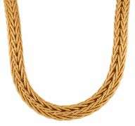La Pepita 0.96ctw Diamond Matte Wheat Weave Chain Necklace in 18K