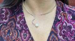 14K YELLOW GOLD DIAMOND PEARL COLLAR CHOKER NECKLACE 1.00CT