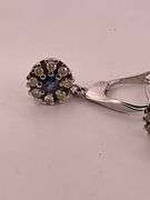 CERTIFIED 18K WHITE GOLD DIAMOND AND SAPPHIRE EARRINGS