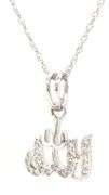 18kt White gold Allah diamond accent pendant on chain
