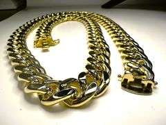 Huge 200.1 Grams 14 Kt Yellow Gold Plate Cuban Curb Link Chain Necklace