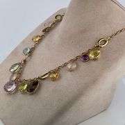 14K YELLOW GOLD GEM NECKLACE